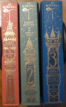 Load image into Gallery viewer, Harry Potter and the Philosopher's Stone-Harry Potter and the Chamber of Secrets-Harry Potter and the Prisoner of Azkaban: MinaLima Editions (Signed by the Illustrator's, First UK edition-first printing)