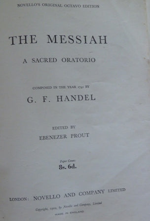 The Messiah a Sacred Oratorio Composed in the Year 1741