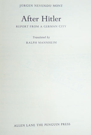 After Hitler: Report from a West German City