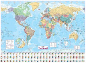 Collins World Wall Laminated Map (Wall Map)