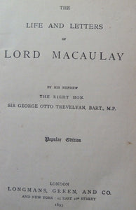 The Life and Letters of Lord Macaulay