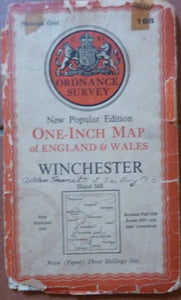 Ordnance Survey Map : Winchester Sheet 168 New Popular Edition One Inch Map Of England & Wales (1945)